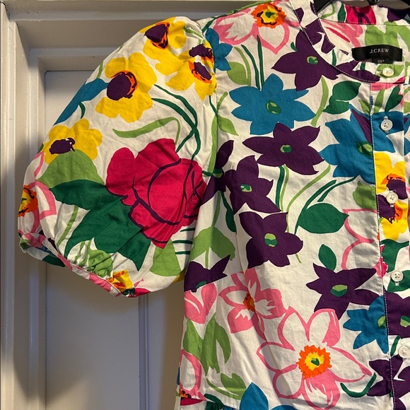 J. Crew Women’s Bright Multicolor Floral Cotton Dress w/ Slip - Size 8P, NWT - Picture 3 of 16